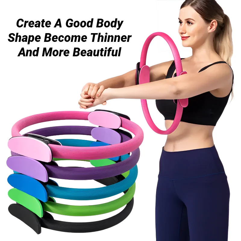 Women's Pilates Yoga Fitness Ring Circle Elastic Resistance Band for Home Exercise Postpartum Pelvic Floor Muscle Training