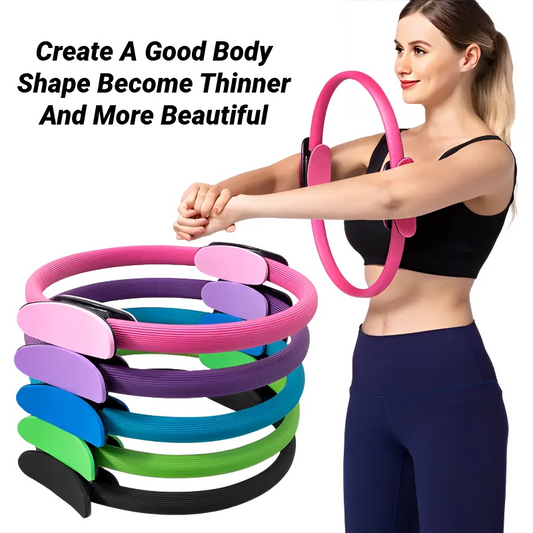 Women's Pilates Yoga Fitness Ring Circle Elastic Resistance Band for Home Exercise Postpartum Pelvic Floor Muscle Training