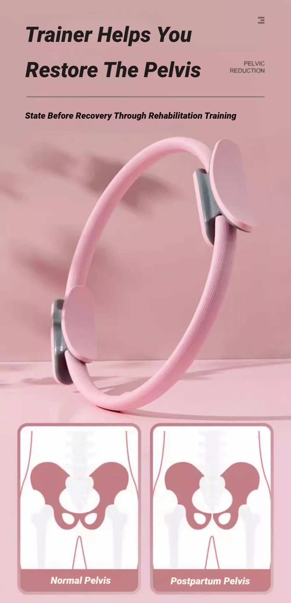 Women's Pilates Yoga Fitness Ring Circle Elastic Resistance Band for Home Exercise Postpartum Pelvic Floor Muscle Training