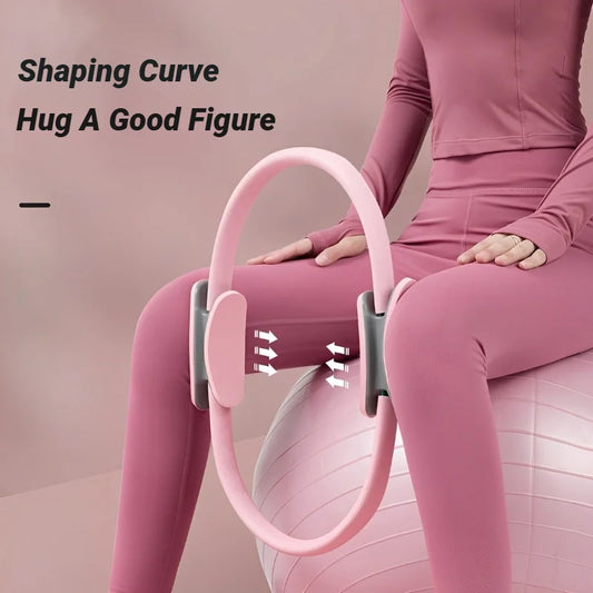 Women's Pilates Yoga Fitness Ring Circle Elastic Resistance Band for Home Exercise Postpartum Pelvic Floor Muscle Training
