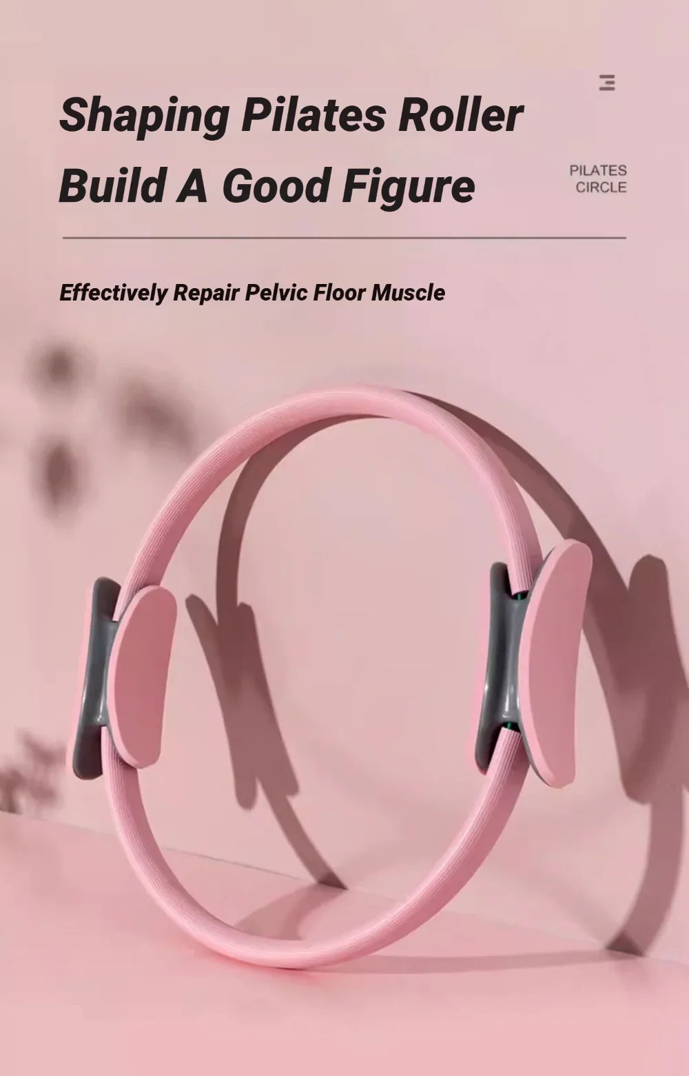 Women's Pilates Yoga Fitness Ring Circle Elastic Resistance Band for Home Exercise Postpartum Pelvic Floor Muscle Training